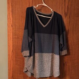 Maurices Teal and Gray Colorblock Sweatshirt
